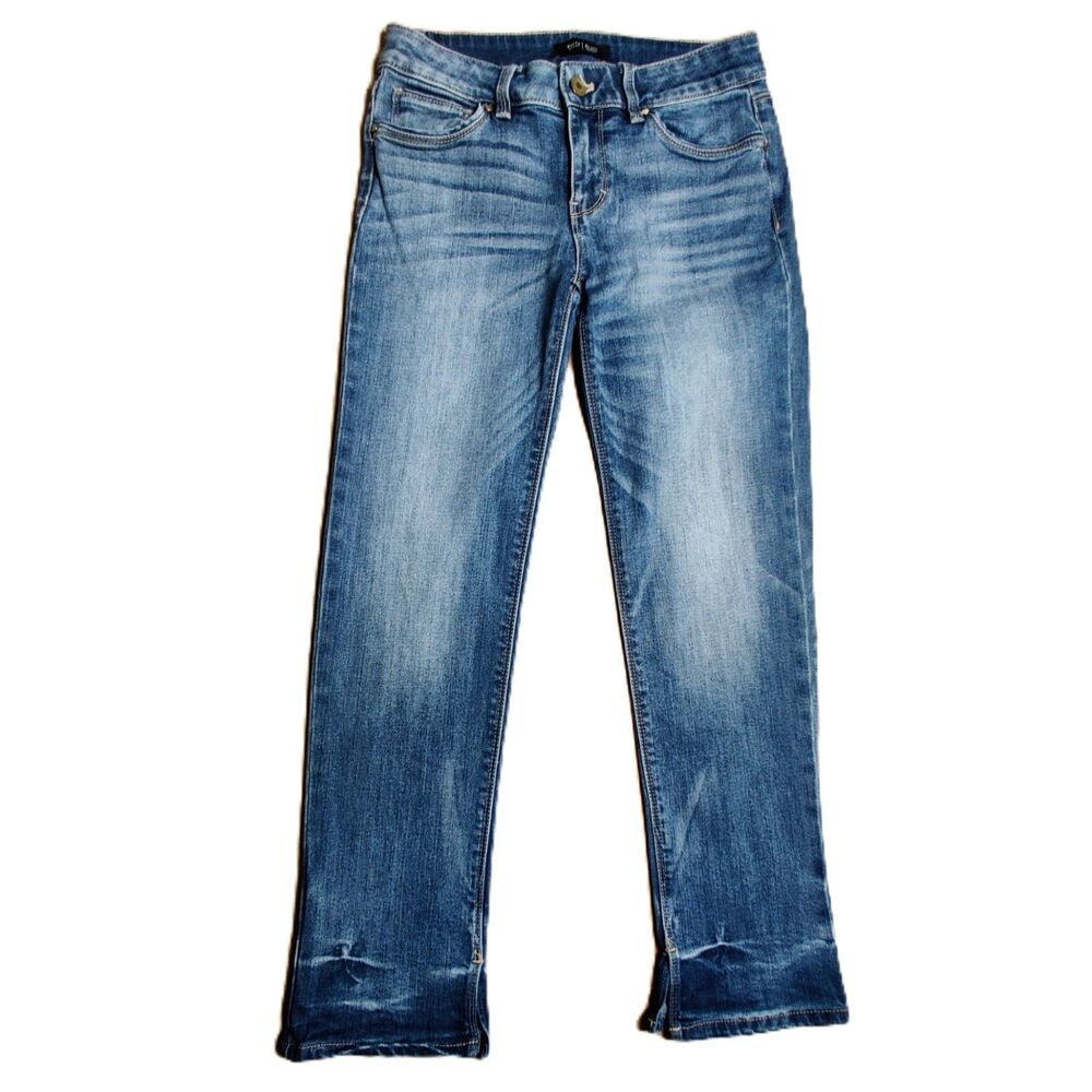 WHBM White House Black Market Womens Skinny Crop Jeans Size 2 Blue Stretch Denim